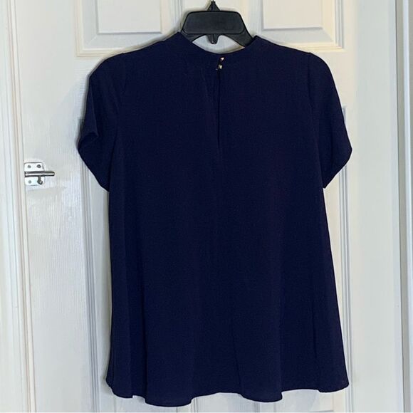 Sienna Sky Navy Blue High Neck Top Size Small - Picture 4 of 10